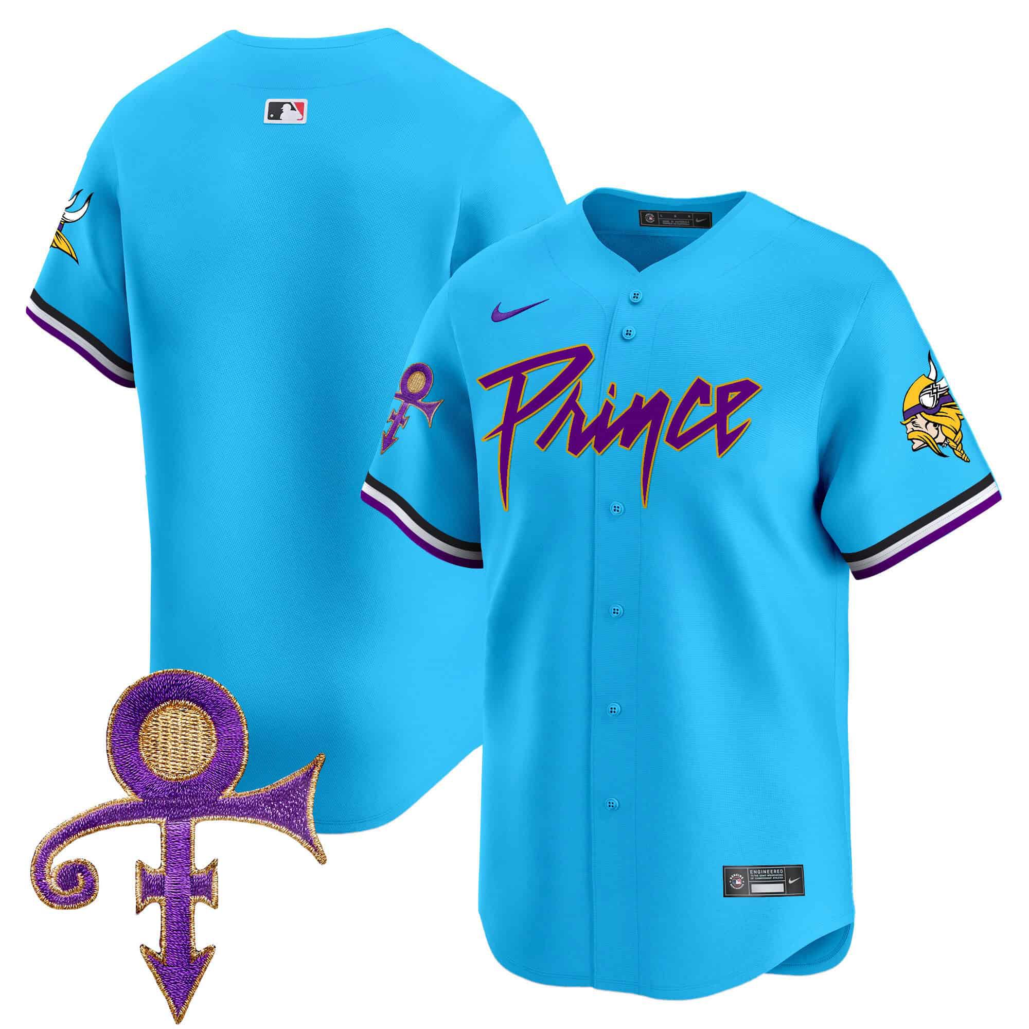 Men Minnesota Vikings Blank Light Blue 2024 Nike Prince Patch Vapor Premier Limited NFL Jersey style 1